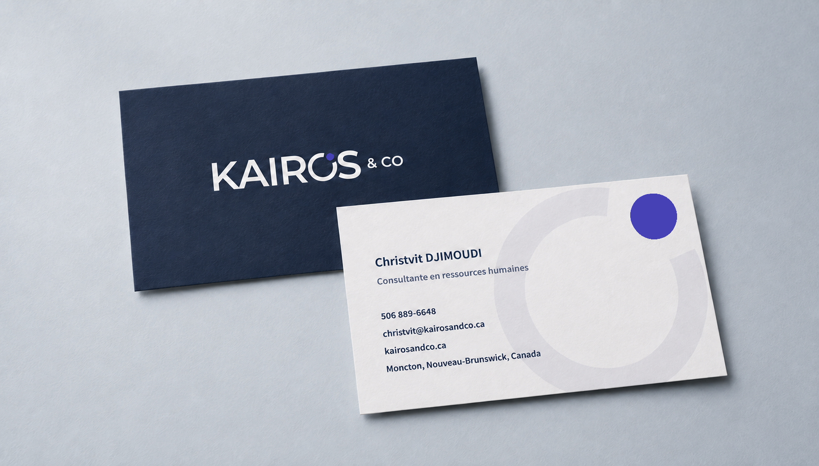 Cartes de visite bilingues Kairos & Co