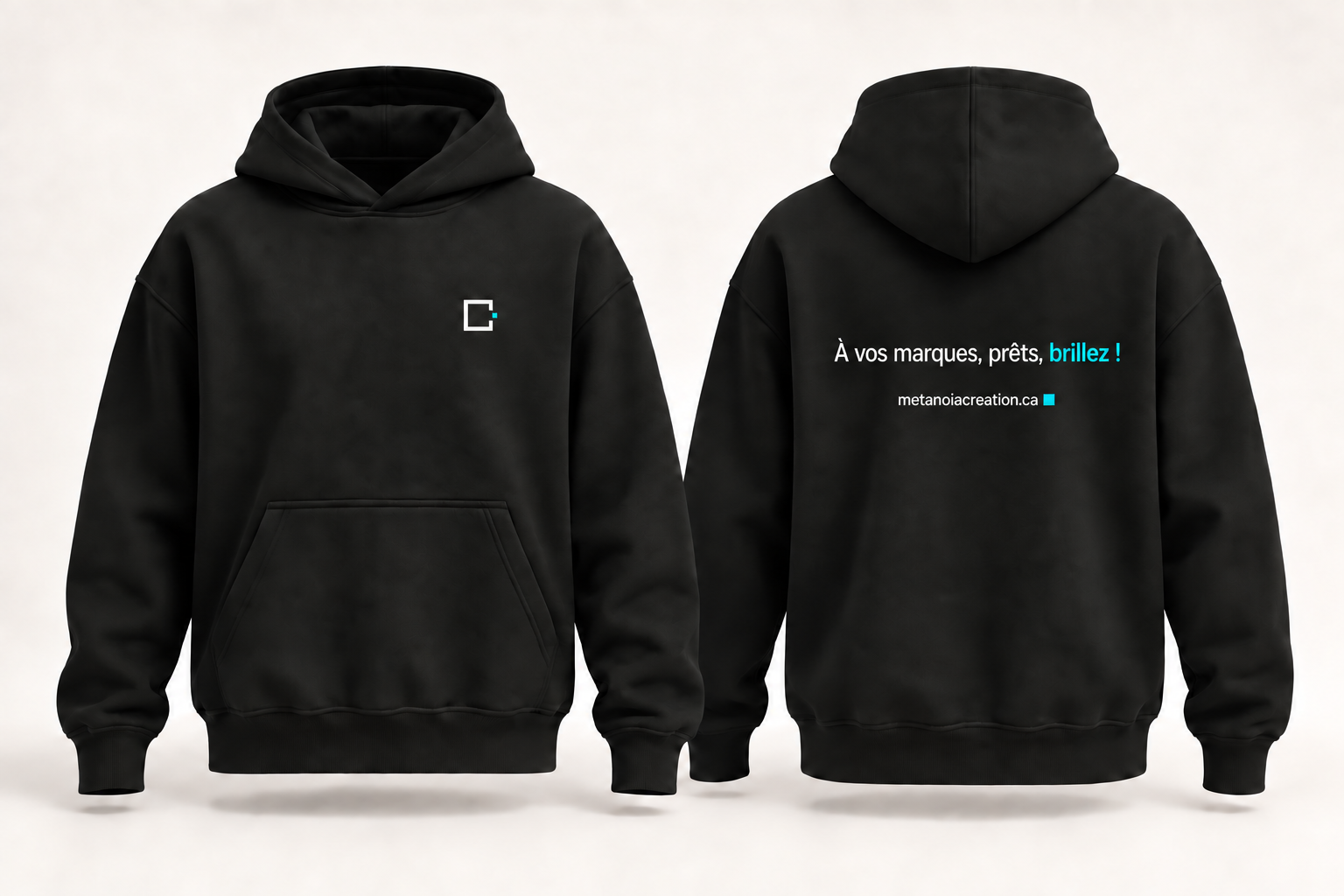 Hoodie noir Metanoïa Creation