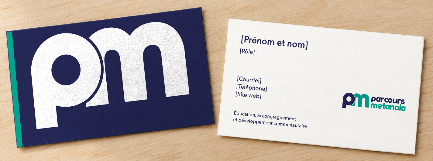 Cartes de visite de Parcours Metanoia