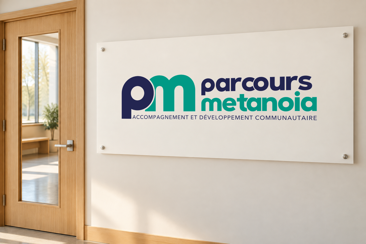 Enseigne Parcours Metanoia dans un espace communautaire