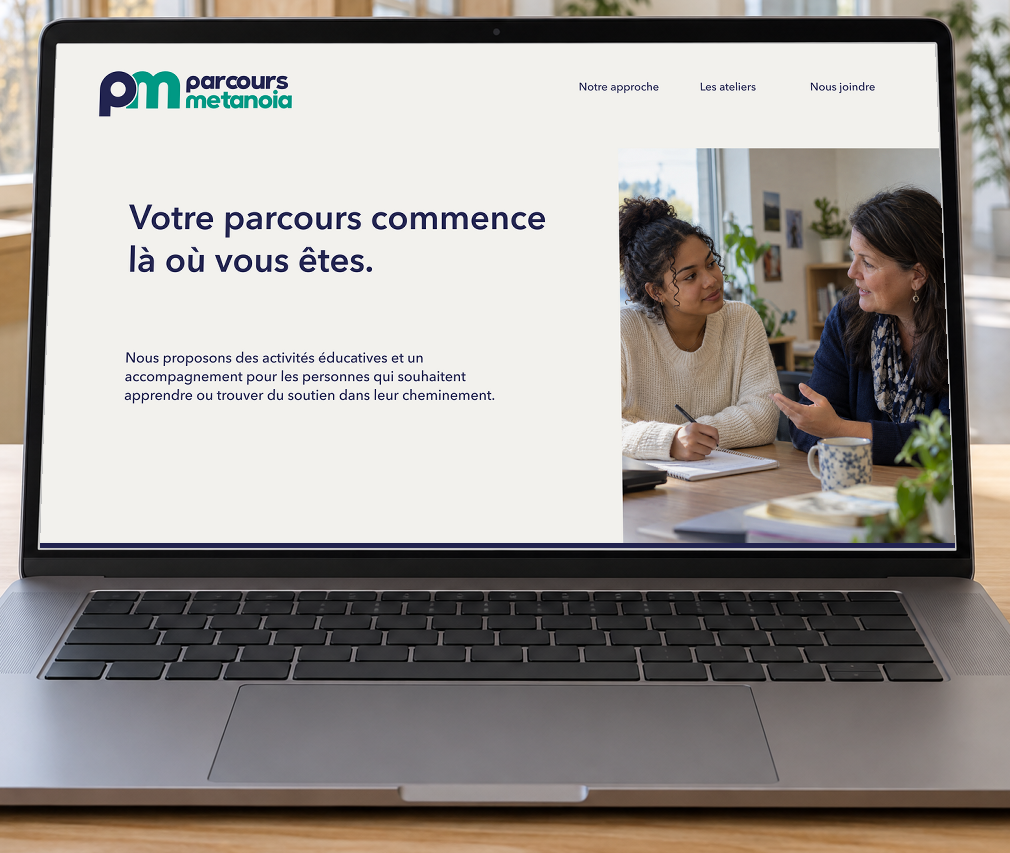 Site web Parcours Metanoia sur ordinateur